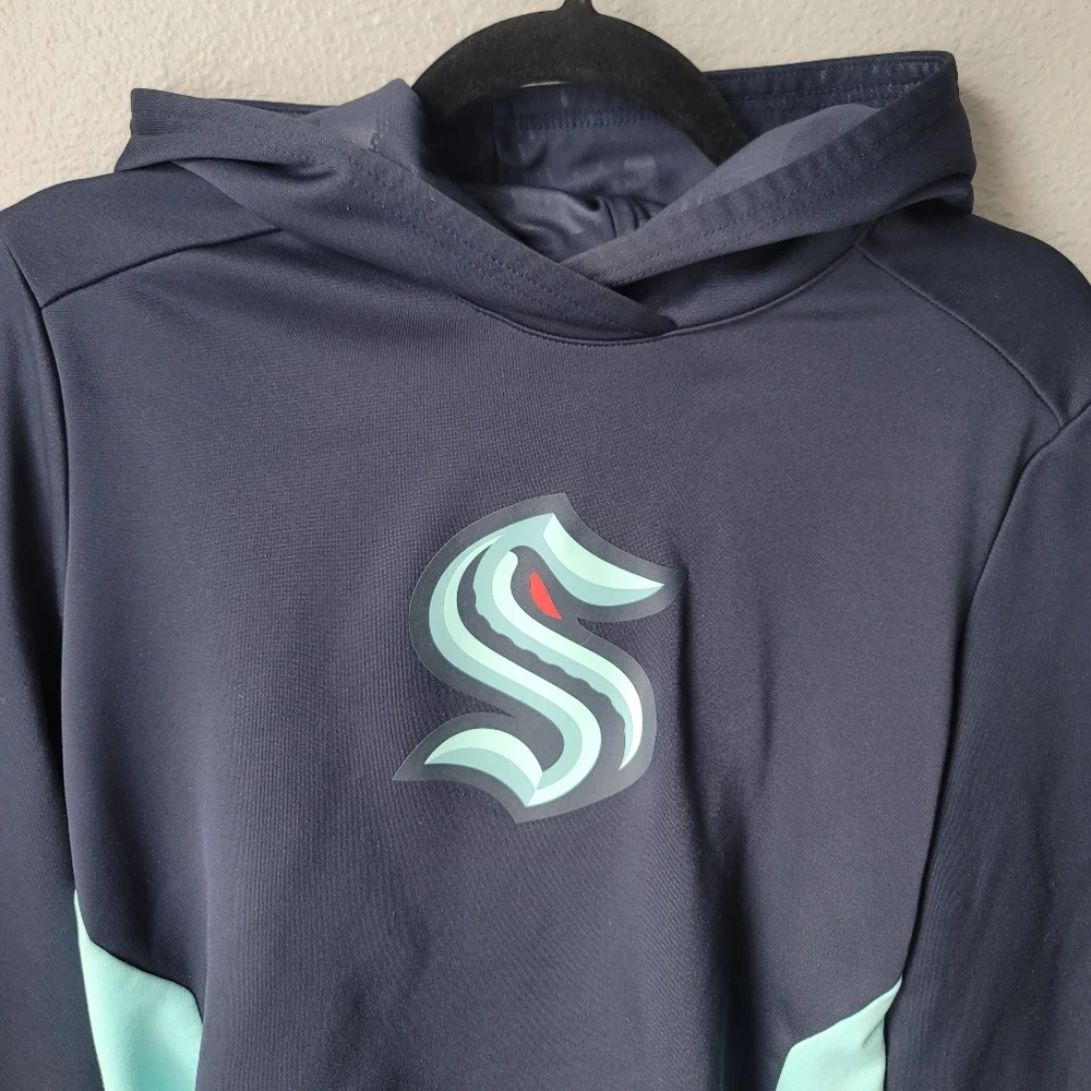 Fanatics NHL Seattle Kraken Hockey Youth Unisex Hoodie Size Large Color Blue